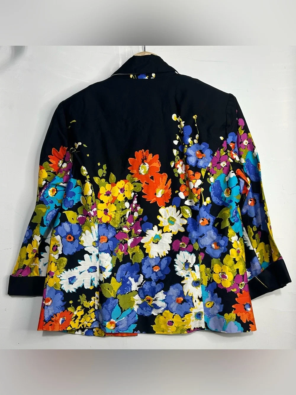 Susan Marie's Of‎ Salado Black Floral Blazer Jacket Small